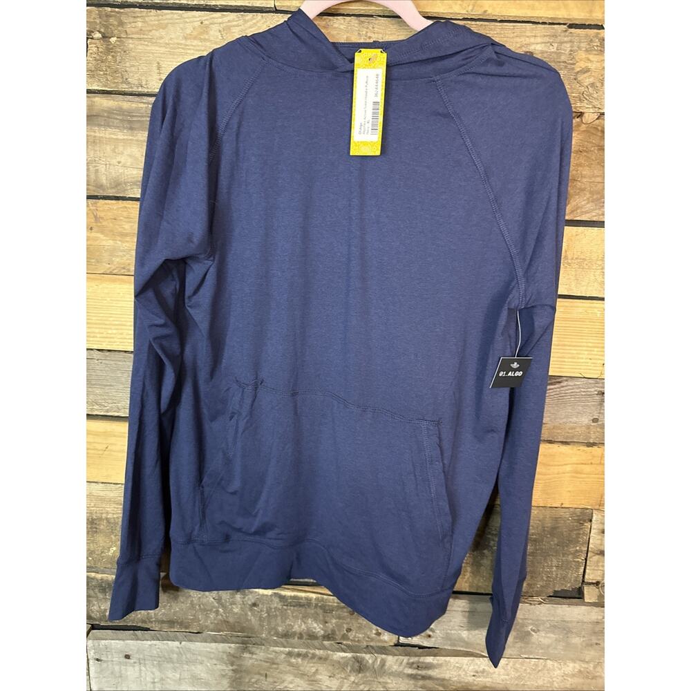 Boys 01.Algo AlgoFlex Active Solid Hooded Pullover, Navy, XL (16-18)